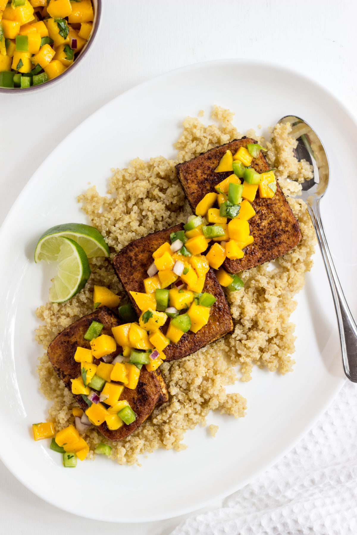 Spiced Tofu with Mango Salsa