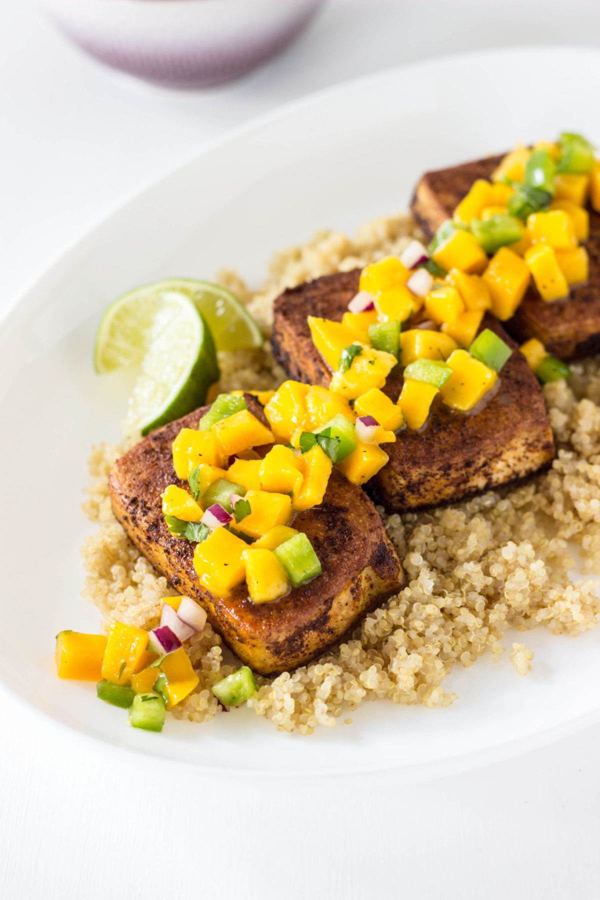 Spiced Tofu with Mango Salsa 