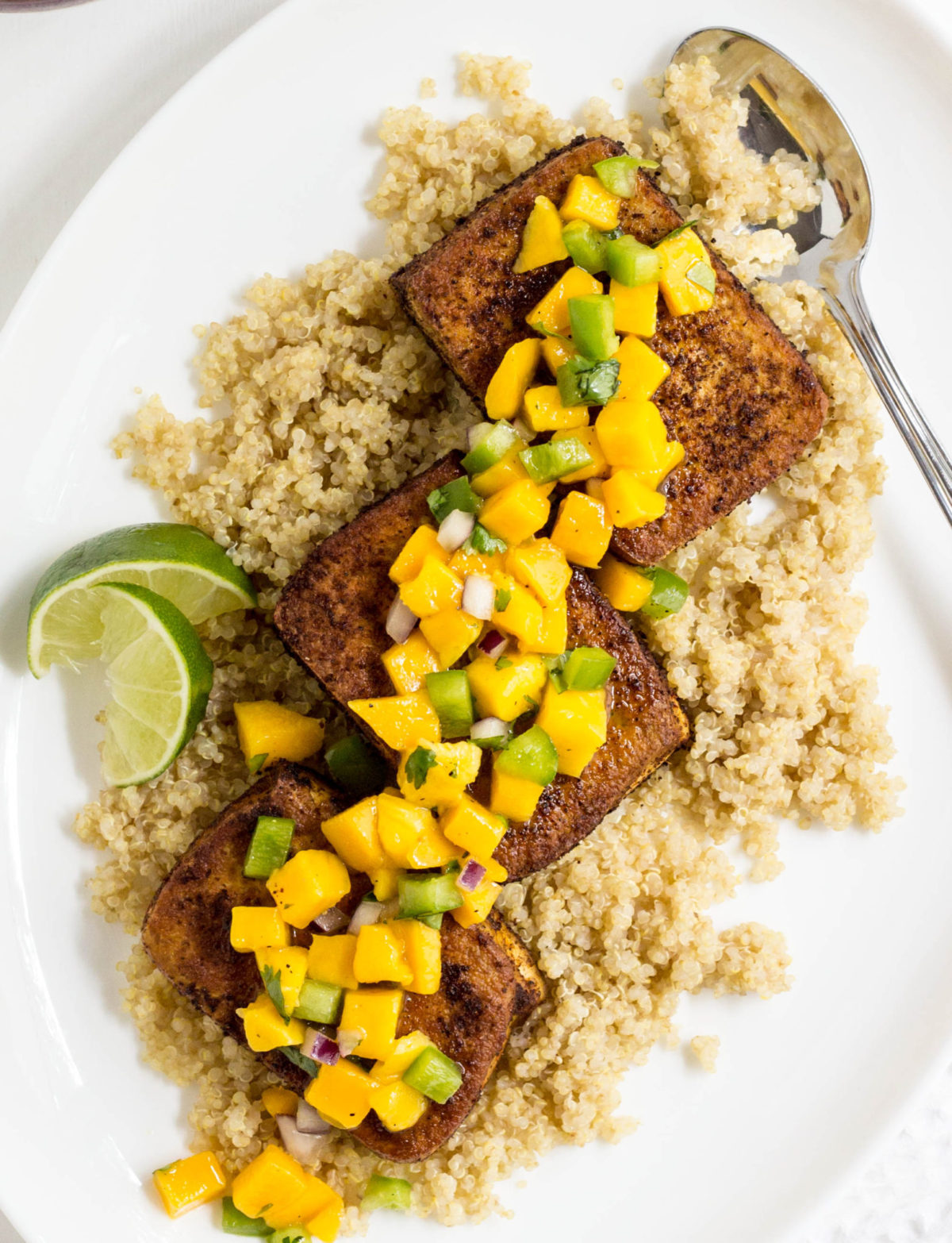 Spiced Tofu with Mango Salsa