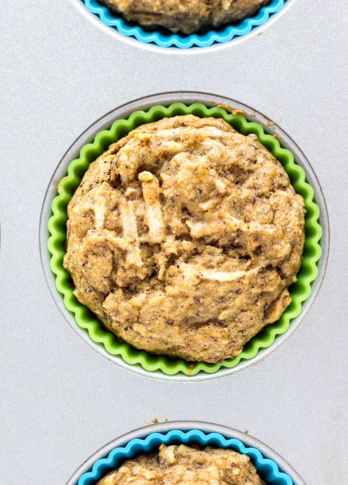 Close up Vegan Apple Banana Bread Muffins