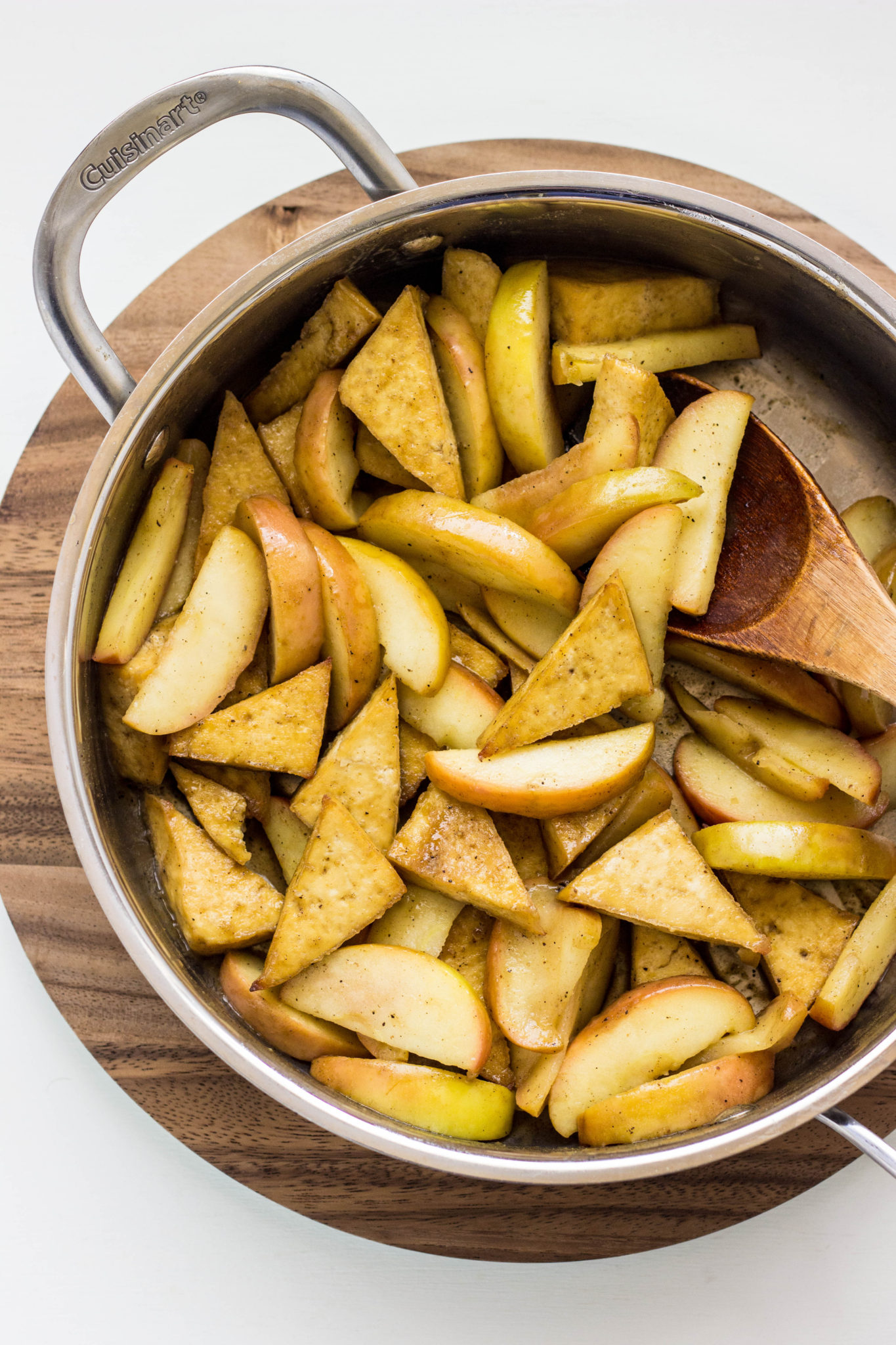 Apple Cider Glazed Tofu in a skillet