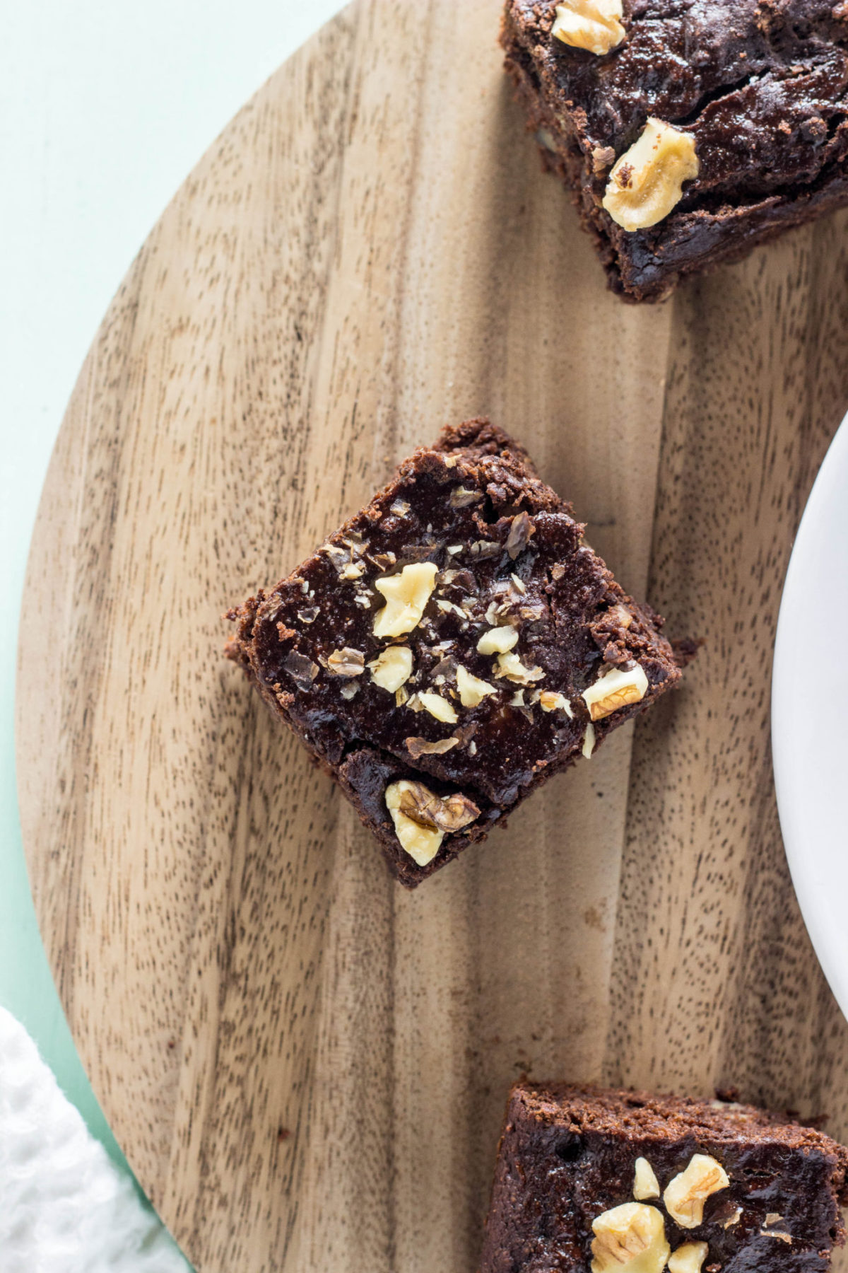 Overhead view of Chocolate Banana Peanut Butter Cake 