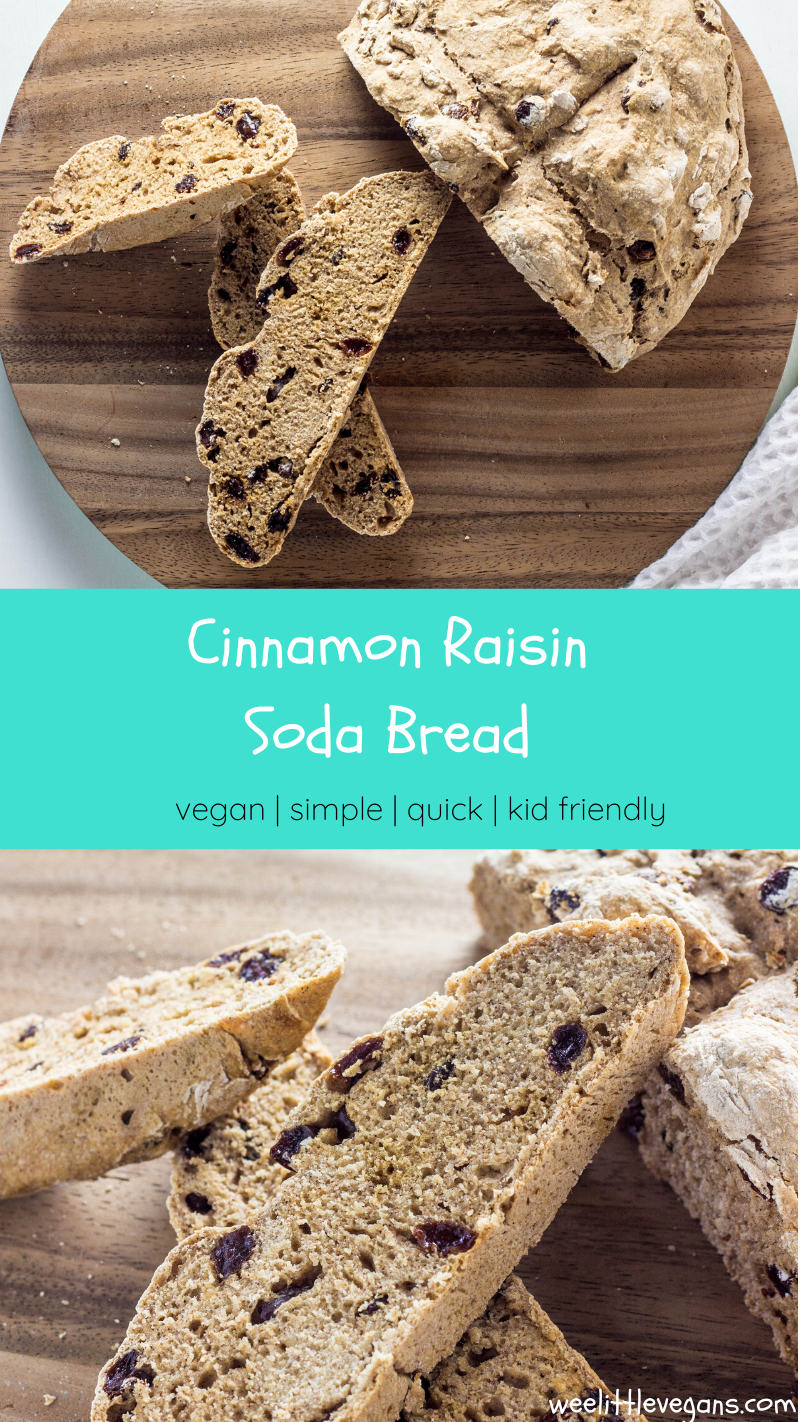 Pinterst Image for Cinnamon Raisin Soda Bread. 