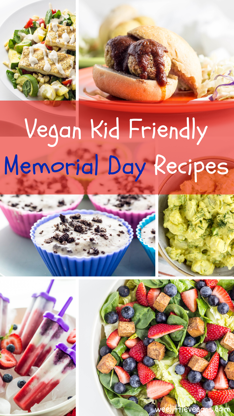 Vegan Kid Friendly Memorial Day Recipes Pinterest Collage