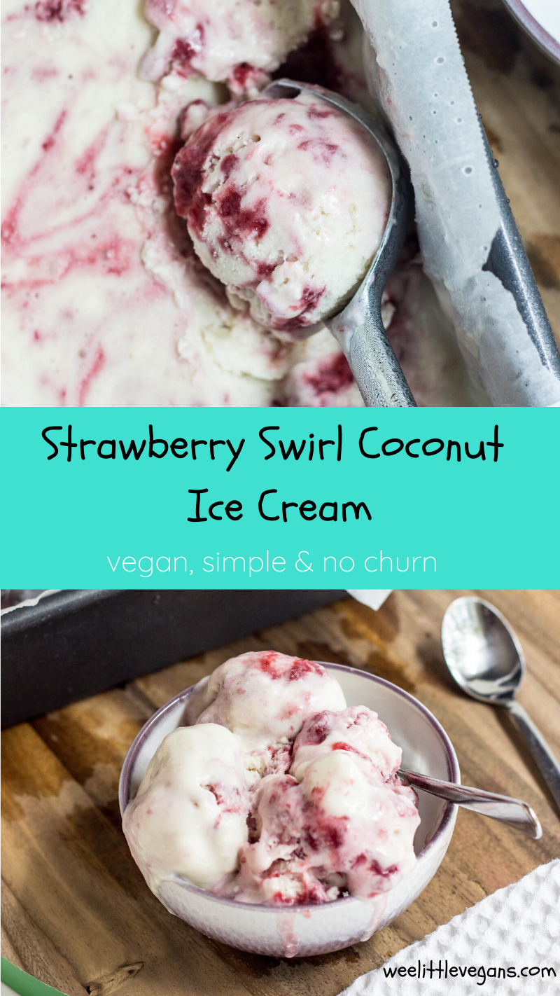 Strawberry Swirl Coconut Ice Cream Pinterest Image