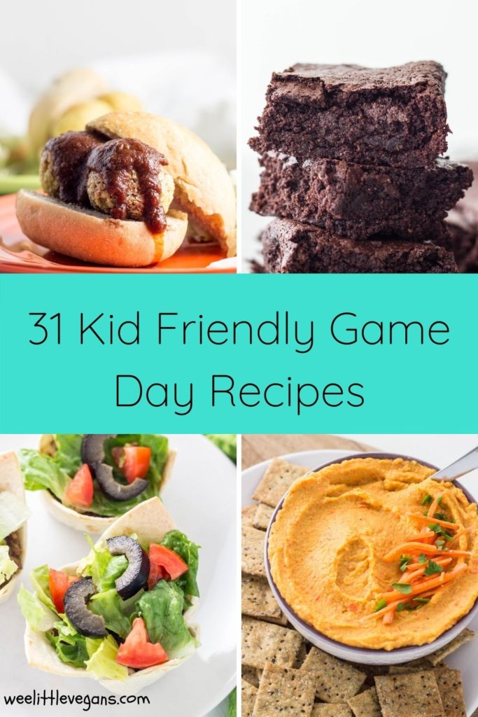 31 Kid Friendly Game Day Recipes Pinterest Collage Image