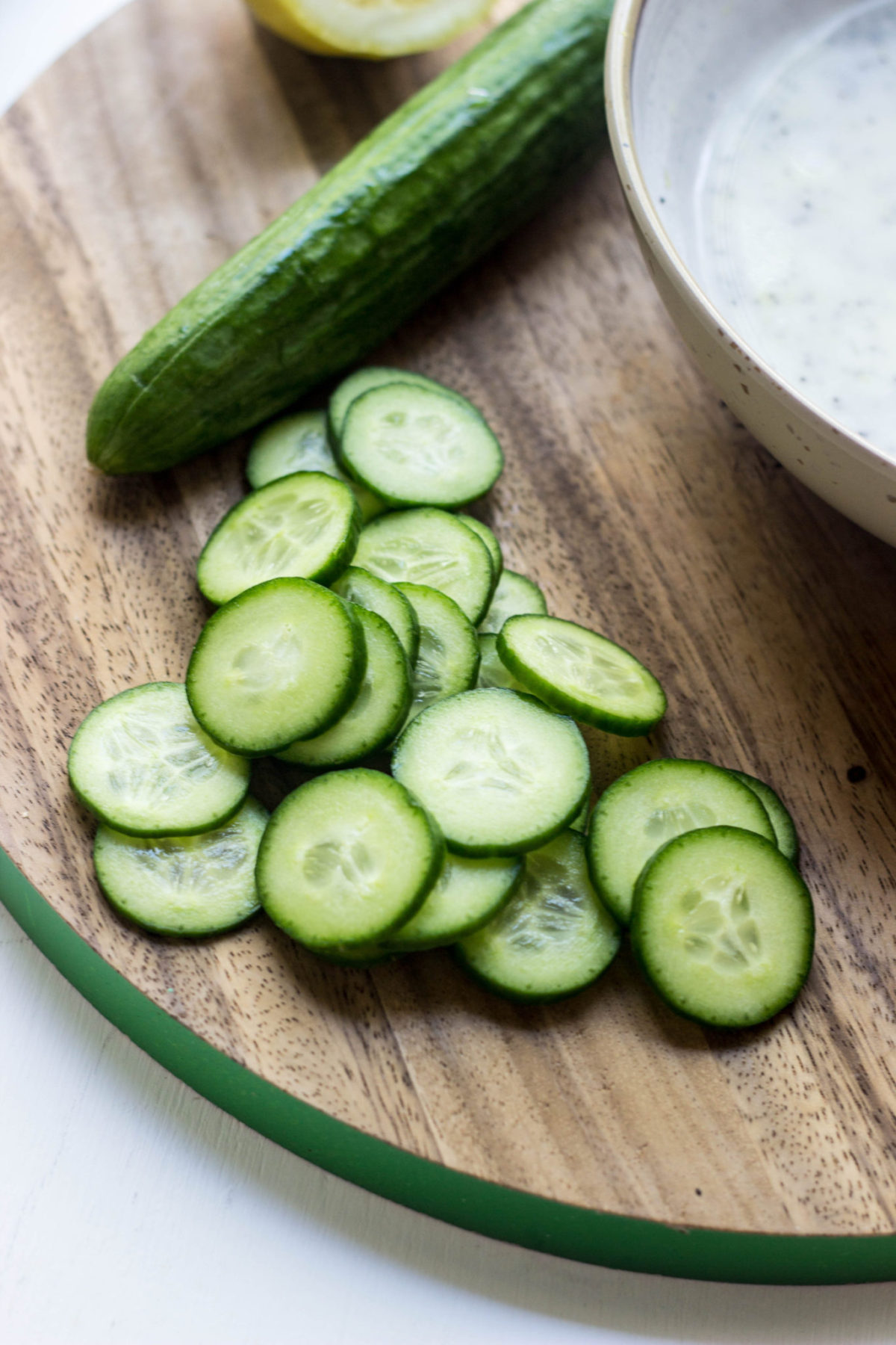 Cucumbers on cutting board 
