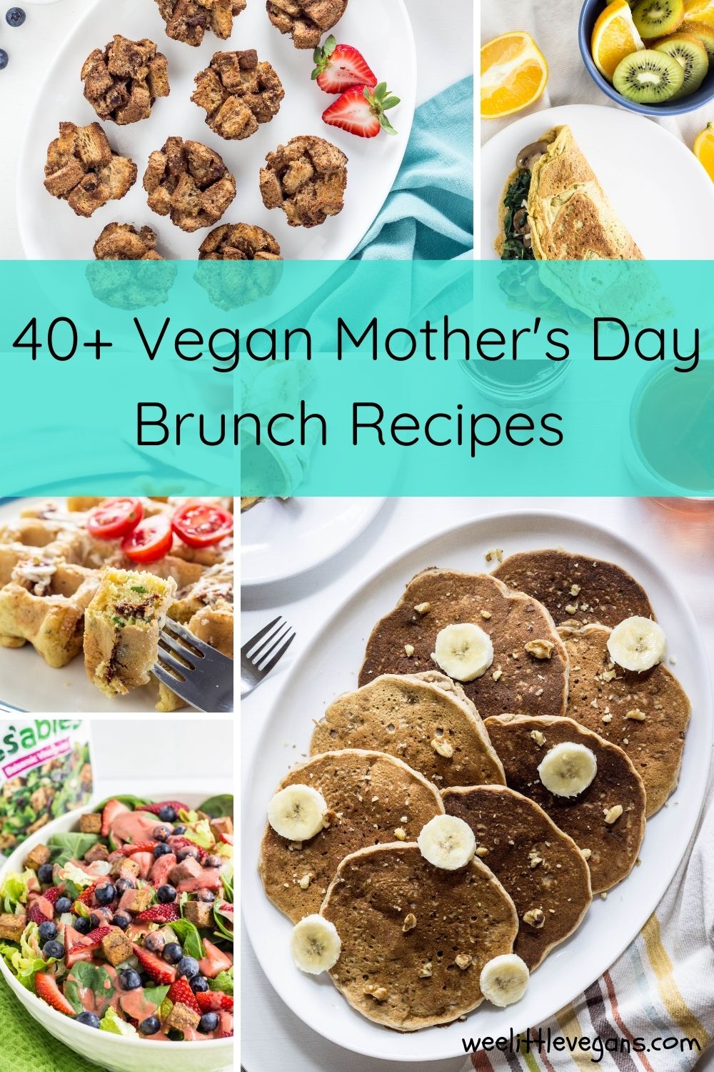 Pinterest graphic for Vegan Mother's Day Brunch Recipes 