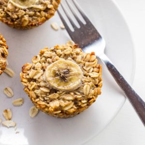 Banana Bread Baked Oatmeal Cups Feature Image