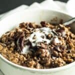 Close up of Black Forest Cake Oatmeal