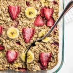 Strawberry Banana Baked Oatmeal Feature Image