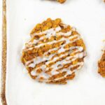 Close up of Carrot Oatmeal Cookie on a baking sheet-feature image.