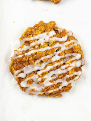 Close up of Carrot Oatmeal Cookie on a baking sheet-feature image.