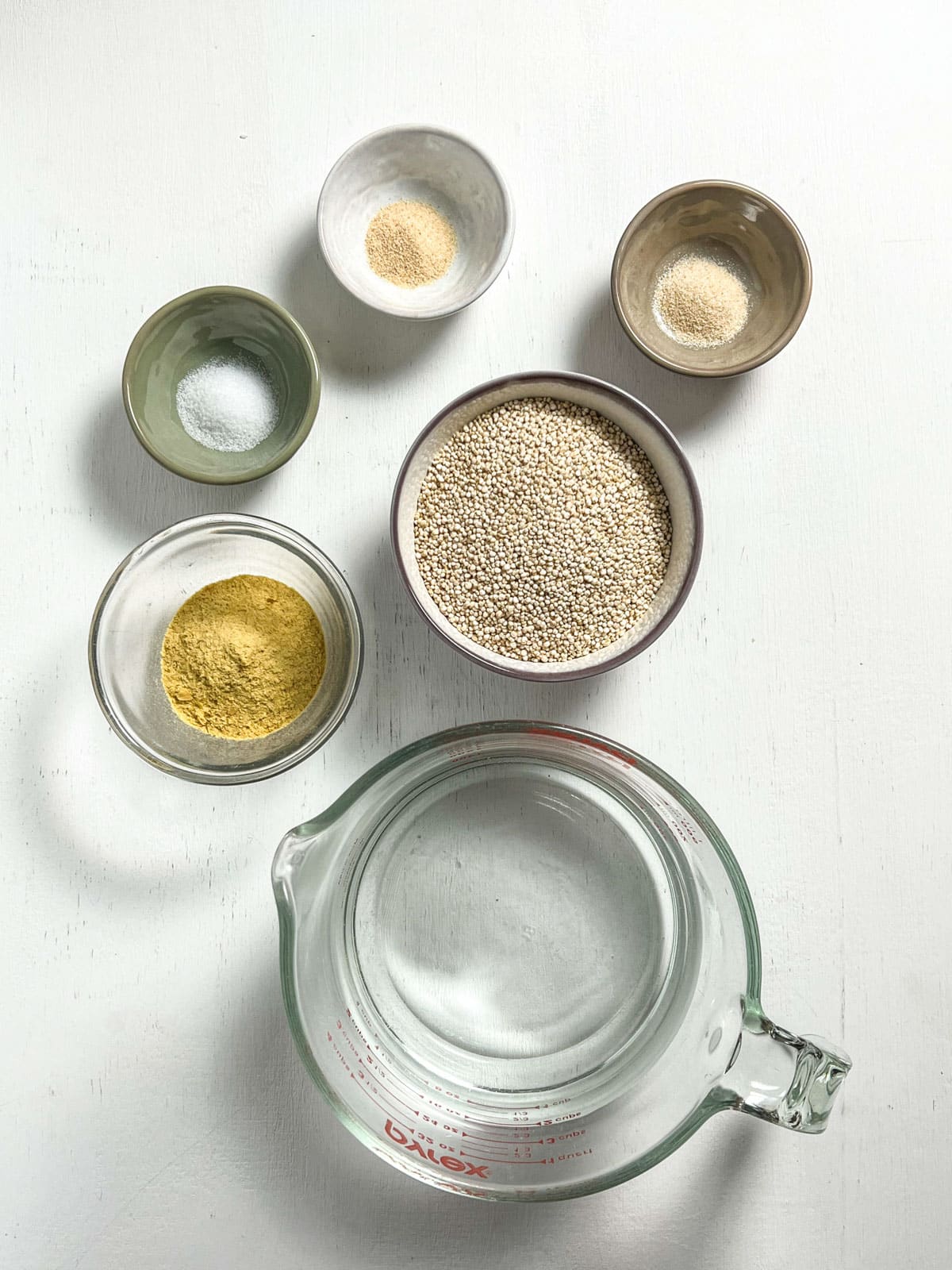 Overhead shot of ingredients needed to make Crispy Quinoa Tots.