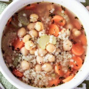 Vegan Chickpeas and Stars Soup Feature Image