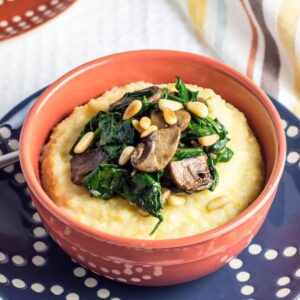 Creamy Polenta with Mushrooms and Spinach Feature Image