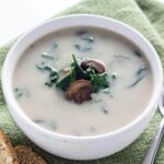 Creamy Vegan Mushroom Spinach Soup Feature Image