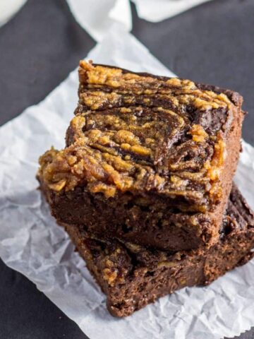 Healthy Peanut Butter Swirl Brownies Feature Image