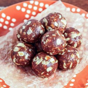 No Bake Peanut Butter Oatmeal Balls Feature Image