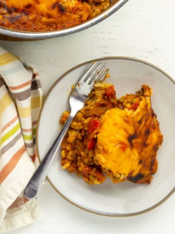 Vegan Stuffed Pepper Casserole Feature Image