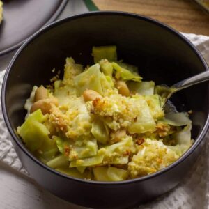 Vegan Scalloped Cabbage and Beans Feature Image