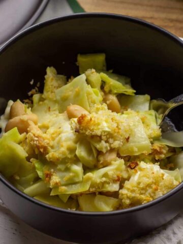 Vegan Scalloped Cabbage and Beans Feature Image