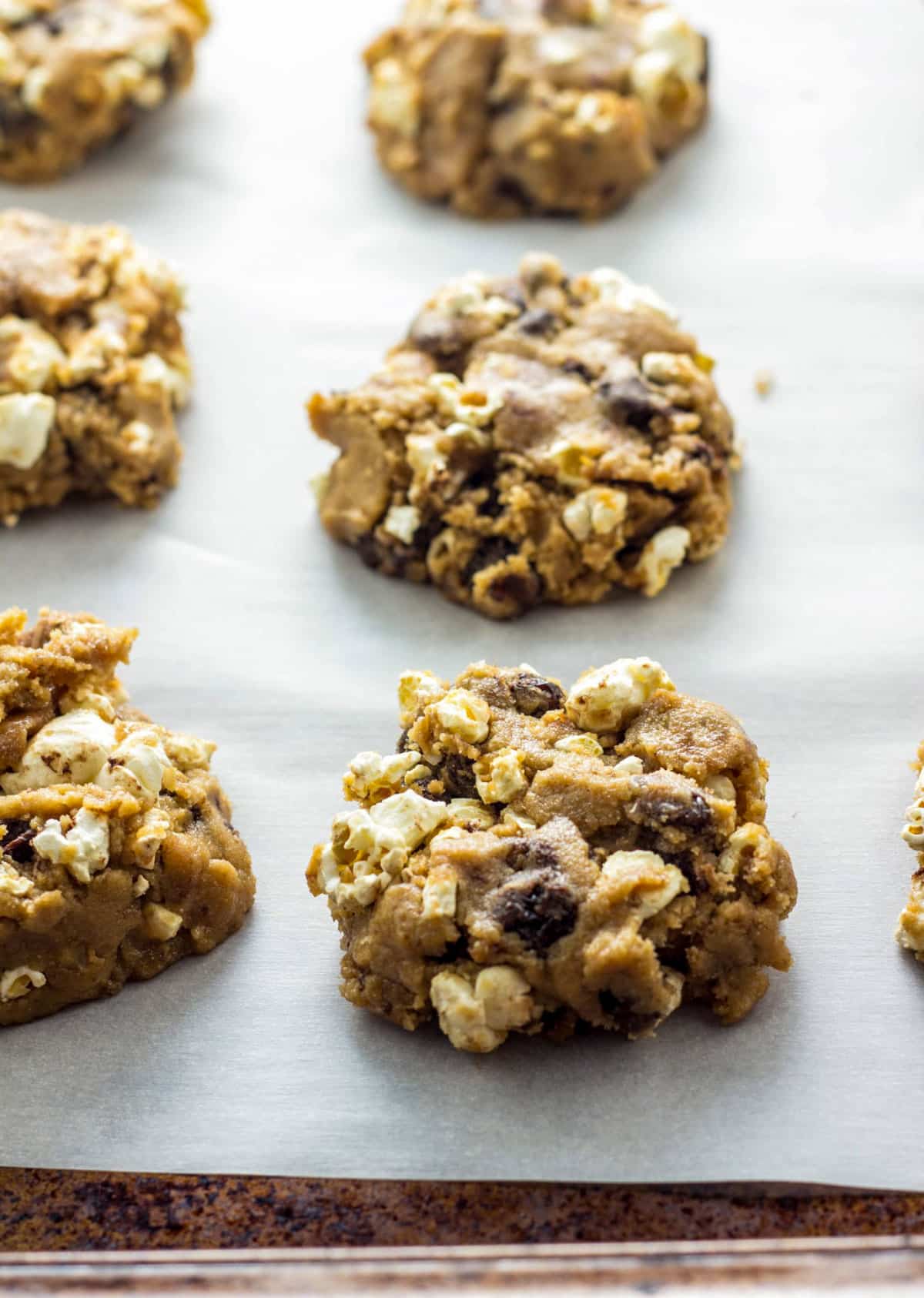 Vegan Movie Snack Cookies on a baking sheet.