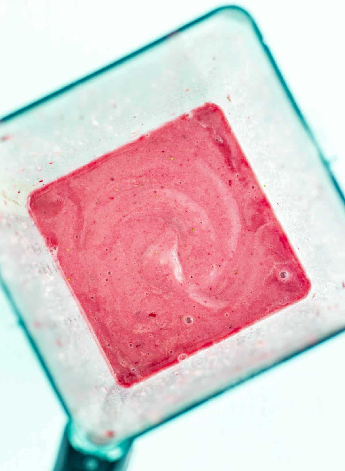 Strawberry Banana Beet Smoothie in a blender.